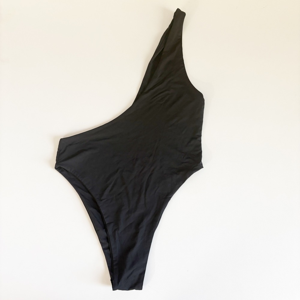 Myra Swim Womens Rhoads One Shoulder High Cut Minimalist One Piece Swimsuit L - Picture 2 of 6